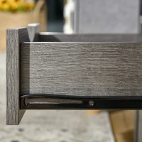 HOMCOM Industrial Side Table with Drawer, Sofa Table, Bedside Cabinet with Storage Shelf, Slim Nightstand for Living Room, Bedroom, Grey(m-7)