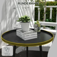 Outsunny Outdoor Beistelltisch, Gartentisch, runder Terrassentisch, Stahl, Ф40 x 50Hcm, Schwarz(m-6)