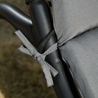 Outsunny Bain de Soleil transat à Bascule Design Contemporain avec Pare-Soleil, Matelas Grand Confort, tétière métal époxy Noir Polyester Gris(m-8)