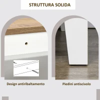 HOMCOM Mobile Cucina Stile Rustico con Armadietti e Cassetto, 76.6x 35x 81.5cm, Bianco e Marrone(m-7)