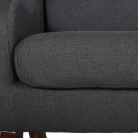 HOMCOM Fauteuil Enfant Oreilles Grand Confort accoudoirs Assise Dossier garnissage Mousse Haute densité piètement Bois hévéa Verni Lin Gris(m-7)