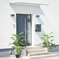 Outsunny 100cm/3.3FT Artificial Monstera Tree Decorative Cheese Plant 21 Leaves with Nursery Pot, Fake Tropical Palm Tree for Indoor Outdoor Décor, Set of 2(m-2)