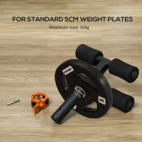 SPORTNOW Tib Bar with 2 x 5kg&2 x 10kg Olympic Weight Plates, Tibialis Trainer Calf Raise Machine for Shin Splints and Knee Pain Relief, for Home, Gym, Lifting and Strength Training(m-6)