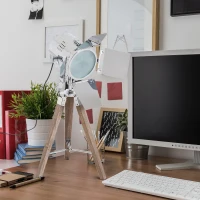 HOMCOM Tischleuchte Stativlampe Tripodlampe Tischlampe E14 Dreibein Retroleuchte 33x33x75cm(m-2)