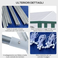 Outsunny Tendone da Giardino 4x3m per 12 Persone con Doppio Ingresso, Bianco e Verde(m-7)