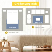 HOMCOM Teppich mit geometrischen Formen, Vliesbeschichtung, 230 cm x160 cm x 0,6 cm, Dunkelgrau + Hellgrau(m-6)