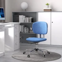 Vinsetto Fauteuil de bureau chaise travail pivotant 360° ergonomique dossier incurvé hauteur réglable 41-51 cm bleu clair(m-2)