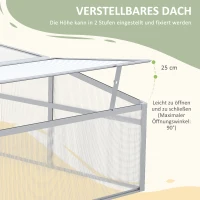 Outsunny Gewächshaus, Dachfenster, transparentes Gehäuse, Aluminiumrahmen, 100x100x48cm(m-4)