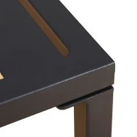 Outsunny Conjunto Mueble Exterior Apto Jardín Incluye 2 Sillas 2 Taburetes 1 Mesa para Café con Cojín Suave 5 Niveles en Respaldo Reclinable Gris y Negro(m-7)