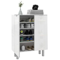 HOMCOM Five-Shelf Shoe Storage Cupboard - White(m-11)
