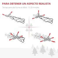 HOMCOM Árbol de Navidad Artificial de 150 cm con 416 Ramas Decoración Navideña para Interior Fiestas Ø75x150 cm Verde(m-5)