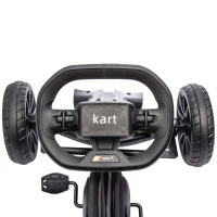 HOMCOM Kart à pédales pour enfants avec siège ajustable 4 positions et roues en EVA 100 x 58 x 58,5 cm noir(m-9)