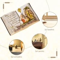 HOMCOM Presepe di Natale, Natività con Statuine 3D in Resina, 21.5x9.5x14cm(m-5)