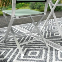 Outsunny Set da Giardino 3pz Pieghevoli in Alluminio con 2 Sedie 47x54x83 cm e Tavolo 70x70x72 cm, Verde(m-9)