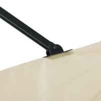 Outsunny 2.5 x 2.5m Patio Offset Parasol Umbrella Cantilever Hanging Aluminium Sun Shade Canopy Shelter 360° Rotation with Crank Handle and Cross Base, Cream White(m-9)