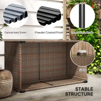 Outsunny 90 x 50cm Glass-Top Rattan Side Table - Brown(m-6)