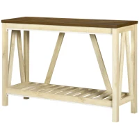 HOMCOM Mesa Consola Mesa Recibidor Mueble de Entrada con Estante de Almacenamiento para Salón Dormitorio 120x36x81 cm Roble(m-10)