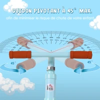 HOMCOM Draisienne Enfant Vélo Sans Pédales pour Enfants de 2 à 5 ans Roues 12" Suspension Selle Hauteur réglable Acier Bleu Ciel(m-5)