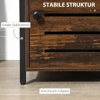 HOMCOM Nachttisch im Industriedesign, Nachtkommode, Beistelltisch, 1 Schublade, 1 Schrank, Schwarz + Braun(m-6)