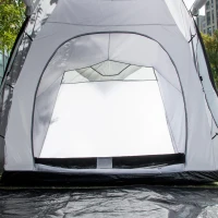 Outsunny Tente de camping familiale 4-6 personnes dôme 2 chambres 1 séjour et 1 auvent anti-UV Imperméable 2000 mm multicolore(m-9)
