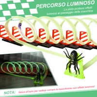 HOMCOM Pista per Macchinine con Effetti Luminosi e Automobilina, per Bambini da 3-6 Anni, 86x67x21cm(m-4)