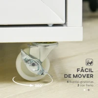 Vinsetto Mueble Archivador con Ruedas Estante Ajustable y Puerta de Metal para Tamaño A4 para Estudio 38x38,5x55,5 cm Blanco(m-6)
