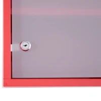 HOMCOM Cassetta Porta Medicine Armadietto Medicinali 4 Livelli Porta in Vetro 60×30×12cm Rosso(m-9)