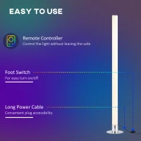 HOMCOM RGB Floor Lamps Dimmable Corner Lamp with Remote Control, LED Modern Mood Lighting for Living Room Bedroom Gaming Room(m-6)