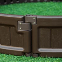 Outsunny Letto per Orto Rialzato in HDPE, Fioriera da Esterno Rotonda, Φ123x21cm, Marrone(m-8)