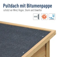 Outsunny Gartenschrank Holz Gerätehaus Geräteschuppen Geräteschrank Holzhütte Pultdach Bitumenpappe Lamellentüren Natur 87 x 46,5 x 96,5 cm(m-4)