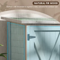 Outsunny 46.5 x 97cm Compact Wooden Storage Shed - Light Grey(m-7)