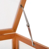 Outsunny 3-tier Cold Frame with Openable Top Cover and Double Doors, Garden Wooden Greenhouse with Storage Shelf, Polycarbonate Grow House for Plants, Flowers, Natural(m-9)