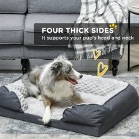 PawHut Calming Dog Bed Pet Mattress w/ Removable Cover, Anti-Slip Bottom, for Medium Dogs, 90L x 69W x 21Hcm - Charcoal Grey(m-5)