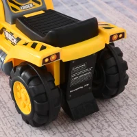 HOMCOM Kids Ride On Excavator Digger w/ Storage Basketball Net Steering NO POWER Wheel Vehicle Truck Toy(m-8)