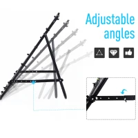 HOMCOM Adjustable Rebounder Net Kickback Target Goal for Teens Adults Training, Black(m-4)