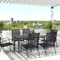 Outsunny Tavolo da Giardino Allungabile da 160-220 cm per 6-8 Persone Rettangolare in Alluminio, Grigio(m-2)