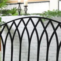Outsunny Banc de jardin en métal noir façon fer forgé 2 personnes dim. 119l x 55P x 89H cm(m-7)