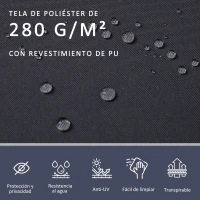 Outsunny Toldo Lateral Retráctil Doble 600x160 cm Pantalla de Privacidad Extensible con Ángulo Ajustable y Protección UV 50+ para Jardín Balcón Terraza Gris Oscuro(m-4)