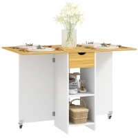 Homcom Tavolino Pieghevole Pranzo Tavolo Consolle In Legno Salvaspazio Per 2 Persone Arredamento Cucina E Soggiorno Bianco 89150579