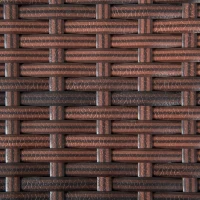 Outsunny Outdoor Rattan Side Table Coffee Table with Plastic Board, Full Woven Table Top for Patio, Garden, Balcony, Mixed Brown(m-9)