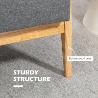 HOMCOM 2 Seater Sofa Modern Linen Fabric Upholstery Tufted Couch with Rubberwood Legs for Living Room and Kitchen, Dark Grey(m-5)