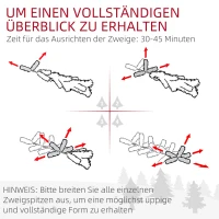 HOMCOM Künstlicher Weihnachtsbaum, 180 cm, LED-Lichter, schneebedeckt, flammenhemmend, Metall(m-8)