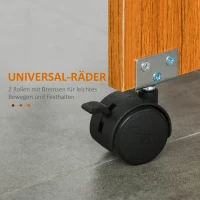 HOMCOM Ausklappbarer Esstisch Ausziehbarer Esstisch, mobil, modernes Design, 120 cm x 80 cm x 73 cm, Teak + Weiß(m-7)