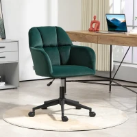 Vinsetto Bürostuhl, ergonomisch, höhenverstellbar, drehbar, Samtoptik, bis 120 kg, Grün(m-2)