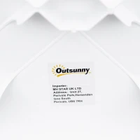 Outsunny Garden Side Table Plastic Outdoor Square Coffee End Table for Drink Snack, White(m-7)