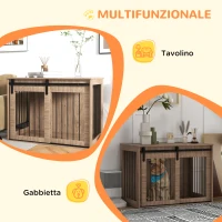 PawHut Casetta per Cani Grandi con Porta Scorrevole per Interno in Legno, 98x58x61cm, Marrone(m-5)