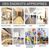 HOMCOM Chariot-poubelle chariot de nettoyage professionnel 3 plateaux sac grande résistance fourni jaune gris(m-7)