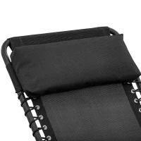 Outsunny Bain de soleil transat pliable dossier inclinable multi-positions têtière fournie métal époxy textilène noir(m-9)