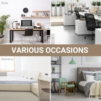 HOMCOM Compact Computer Desk with Storage Writing Table Modern for Flat Office Bedroom w/ Storage Shelf Rack Integrated Bookcase, White(m-6)