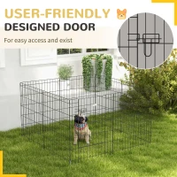 PawHut 8 Panel DIY Dog Pen with Door, for Dogs, Small Animals, Indoor/Outdoor Use, 76cm High(m-7)